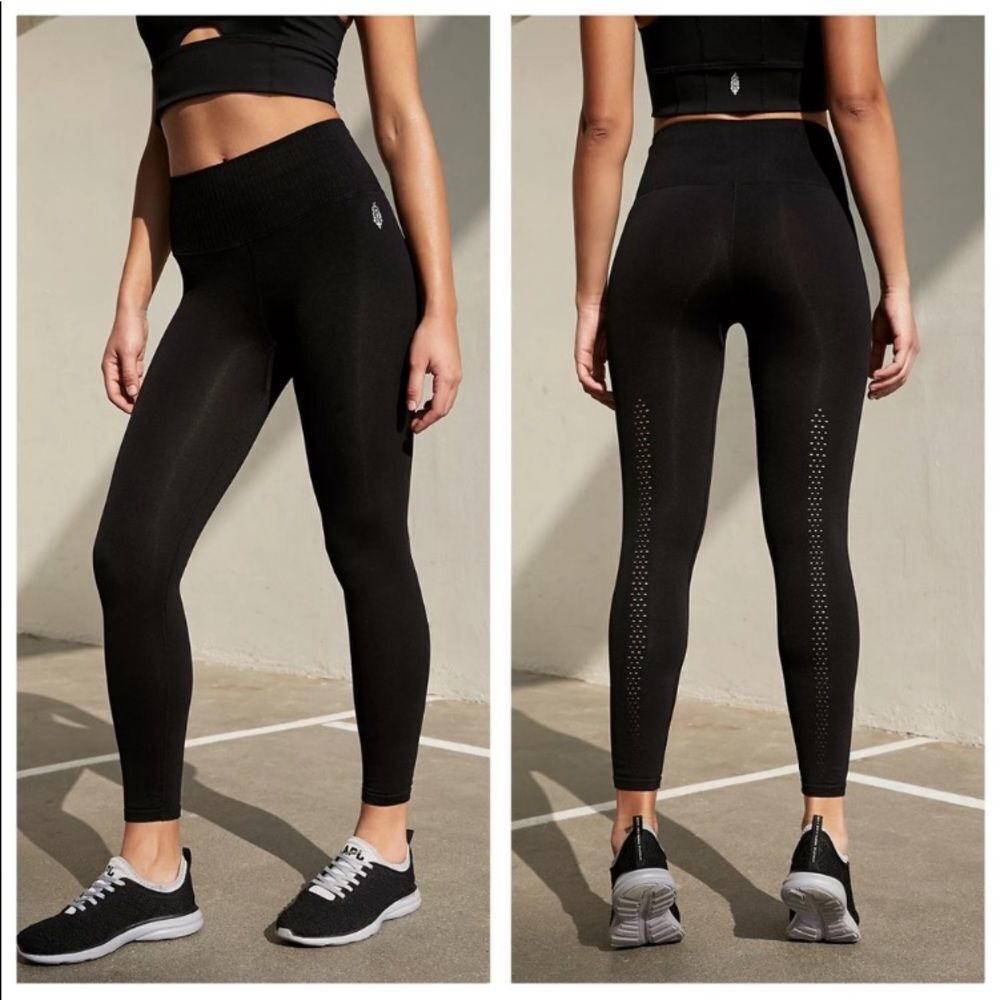 Free People Black Good Karma Leggings
